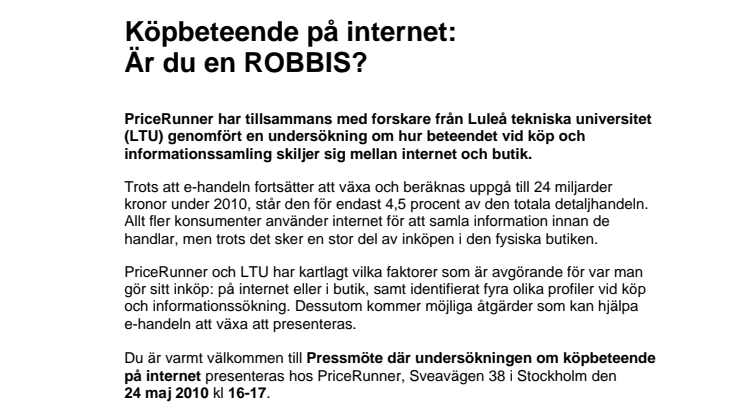 Köpbeteende på internet: Är du en ROBBIS?