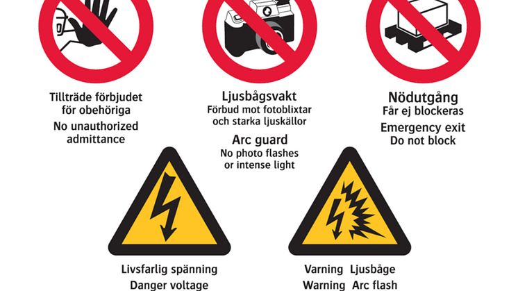 En samlad skylt på dörren gör budskapet lättare att ta till sig än fem olika skyltar. Foto: Lars-Göran Andersson