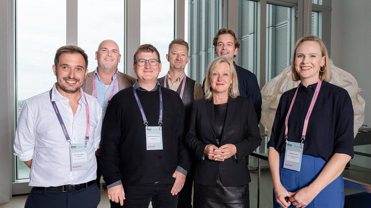 Speakers and organisers of the Urban Future Kick-off. From left to right: Antonio Miguel Castro, Oscar van Veen, Gerald Babel-Sutter, Dave Geensen, Chantal Zeegers, Jop Spoelstra, Barbara Luns