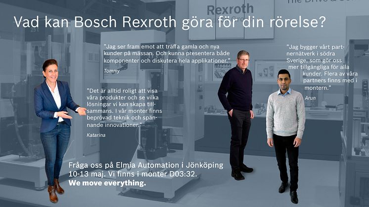 Bosch Rexroth på Elmia Automation 10-13 maj i Jönköping 