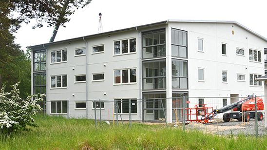 Ett av de nya husen som utgör byggnationen i Åhusparken