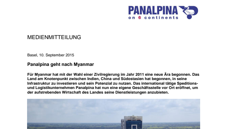 Panalpina geht nach Myanmar
