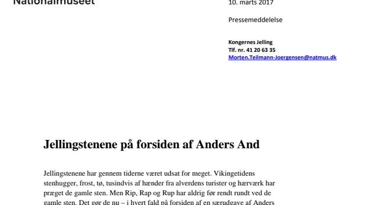 Jellingstenene på forsiden af Anders And
