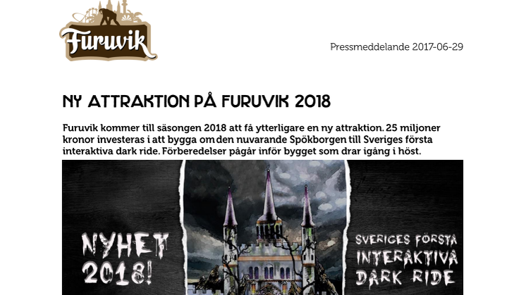 Ny attraktion på Furuvik 2018