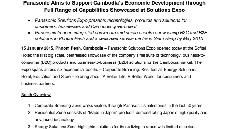 Panasonic Aims to Support Cambodia’s Economic Development through Full Range of Capabilities Showcased at Solutions Expo