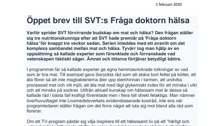 210201 Öppet brev SVTs Fråga doktorn hälsa .pdf