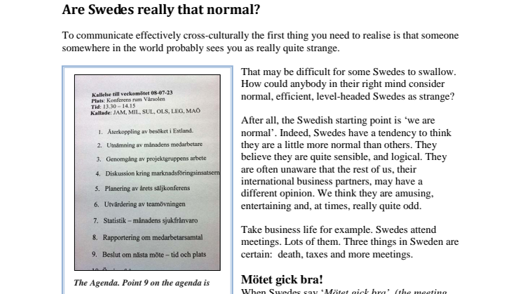 Are Swedes really that normal?
