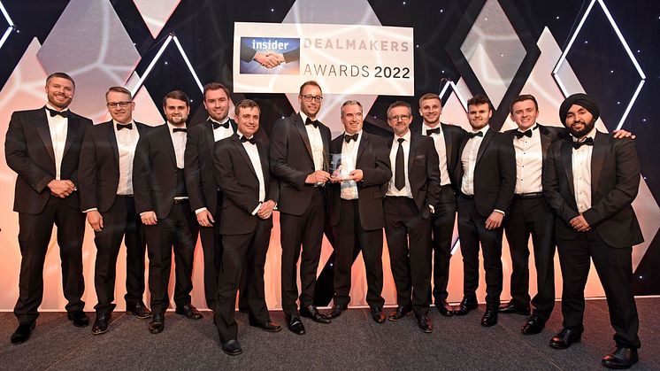 The Corporate Finance team at PKF Smith Cooper, pictured alongside the firm's Transactional Tax team at the Insider Dealmakers Awards 2022