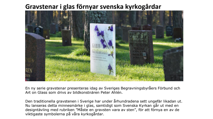 Gravstenar i glas förnyar svenska kyrkogårdar