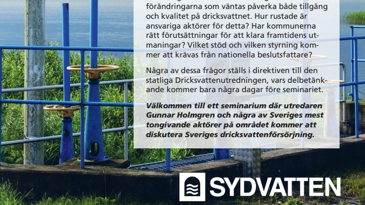 Almedalen: Sveriges dricksvattenförsörjning – klarar kommunerna utmaningarna?