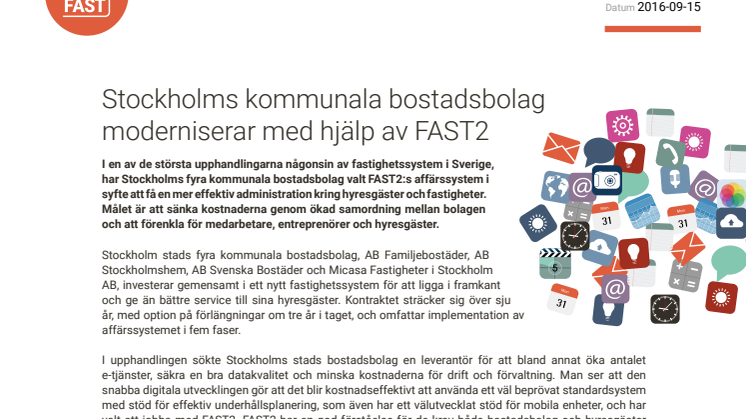 Stockholms kommunala bostadsbolag moderniserar med hjälp av FAST2
