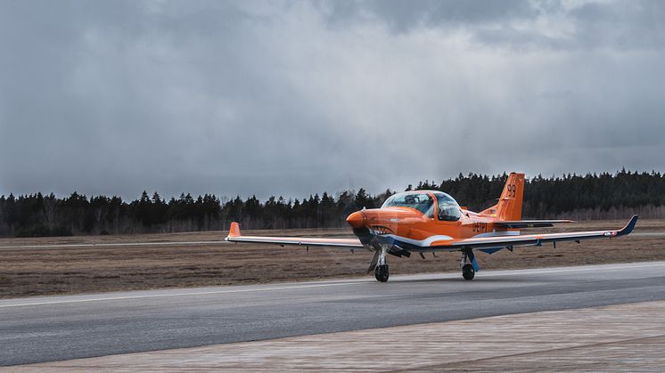 SK 40 i samband med att flygplanen flögs från Tyskland och mellanlandade på F 17 i Ronneby. Foto: Jonas Holmberg/Försvarsmakten
