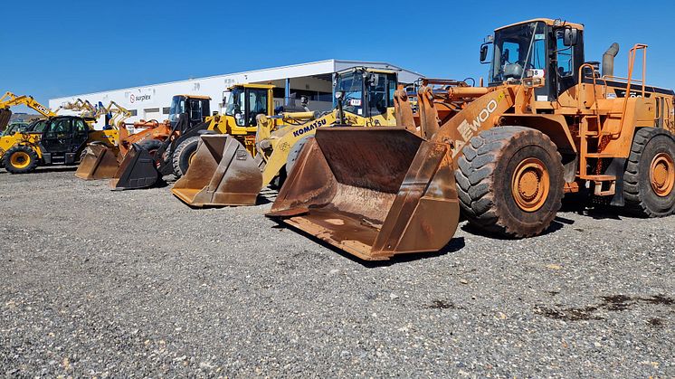 Wheeled construction machines are more manoeuvrable and cost-effective than their tracked versions. Until 27 April, several construction machines – including wheeled excavators and loaders – are up for bid on Surplex.com. (© Surplex).