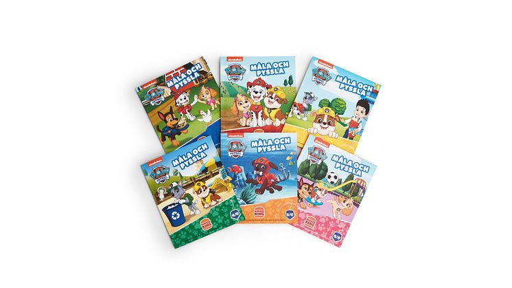 Six uniquely designed PAW Patrol activity books for all Burger King restaurants in Sweden, Norway, and Denmark. 