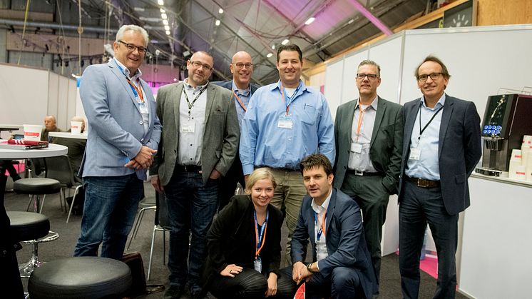 Carmen Quinders, at the front, with the delegation from the Netherlands during Subcontractor Connect.