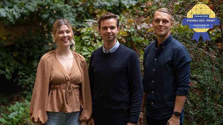 SmartaSakers SEO-team: Hedvig Spångmark, David Lännerholm och Felix Edin.