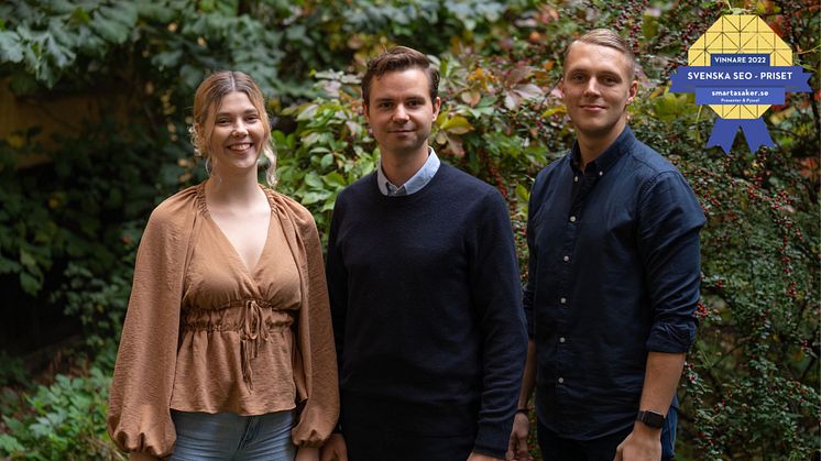 SmartaSakers SEO-team: Hedvig Spångmark, David Lännerholm och Felix Edin.