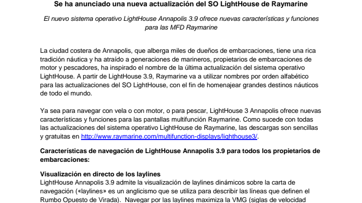 Se Ha Anunciado Una Nueva Actualización Del SO LightHouse De Raymarine