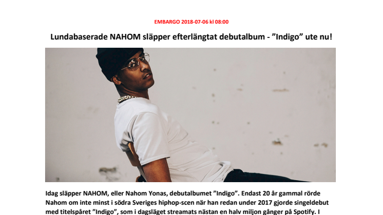 Lundabaserade NAHOM släpper efterlängtat debutalbum - ”Indigo” ute nu!