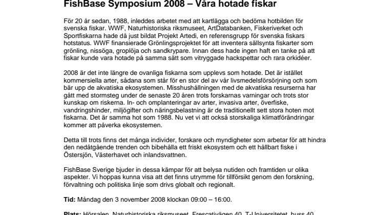 Program Fishbase symposium 2008