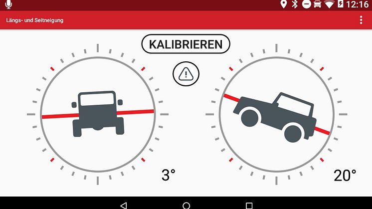 Overlander Screen Längs- und Seitneigung