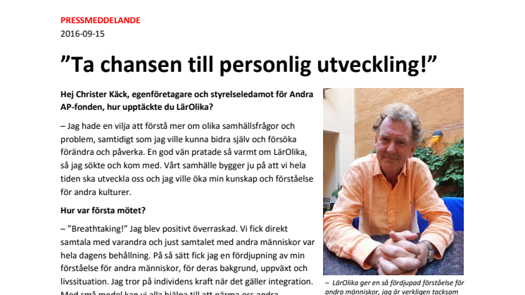 ”Ta chansen till personlig utveckling!”