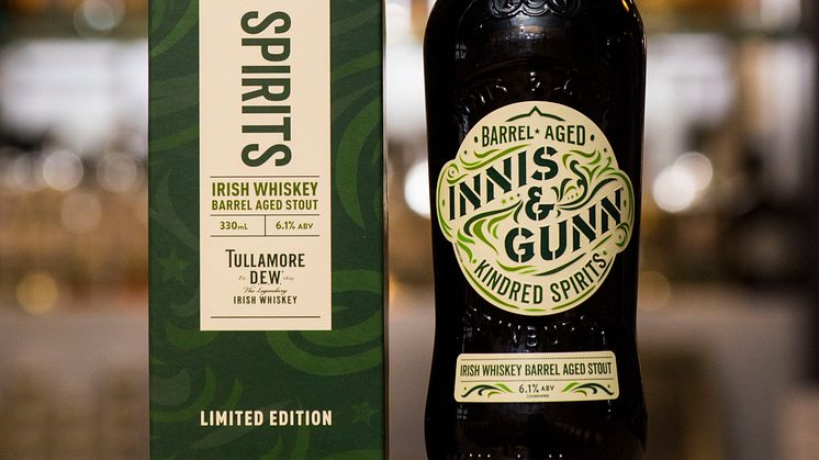 Innis & Gunn Kindred Spririts - Irish whiskey barrel aged stout-bottle and box
