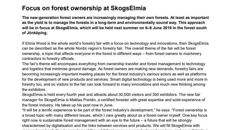 ​Focus on forest ownership at SkogsElmia