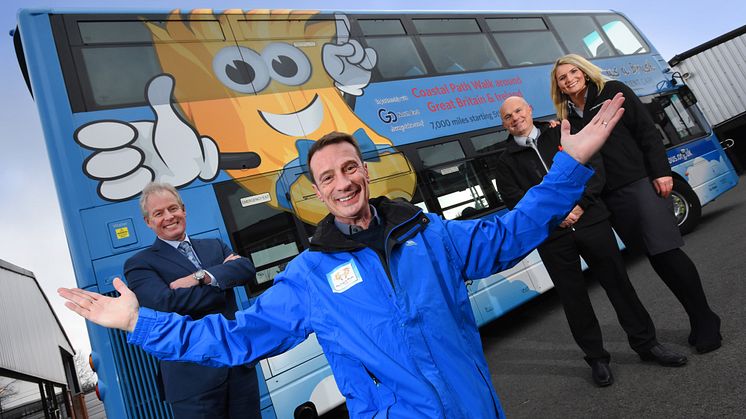 L-R Go North East managing director Kevin Carr, Daft as a Brush communications manager Dave Harrison and ScreenServices' Jason Charlton and Denise Bainbridge