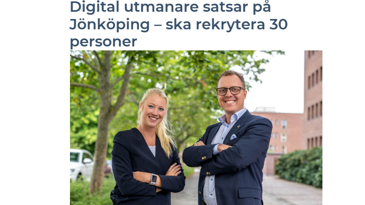 Digital utmanare satsar på Jönköping – ska rekrytera 30 personer
