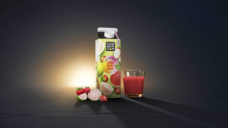 God Morgon® Selected Blend Strawberry Guava lanseras vecka 7 på Ica, Coop och City Gross.