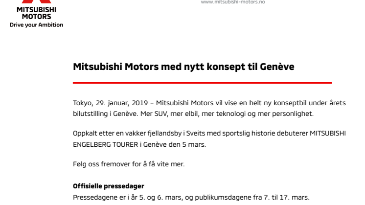 Mitsubishi Motors med nytt konsept til Genève