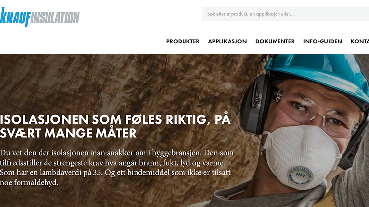 Knauf Insulation lanserer ny norsk nettside