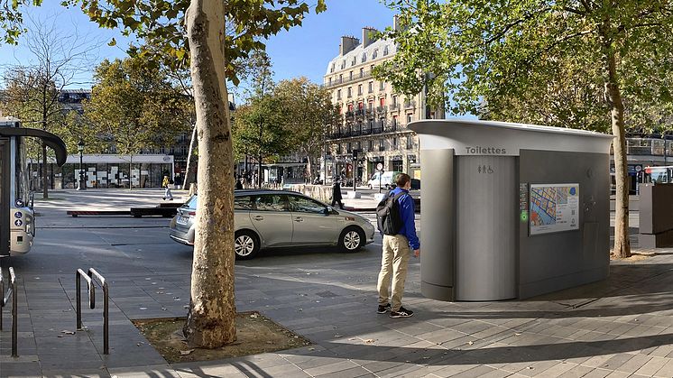 Paris stad moderniserar sina 435 offentliga toalettanläggningar i stadsmiljö