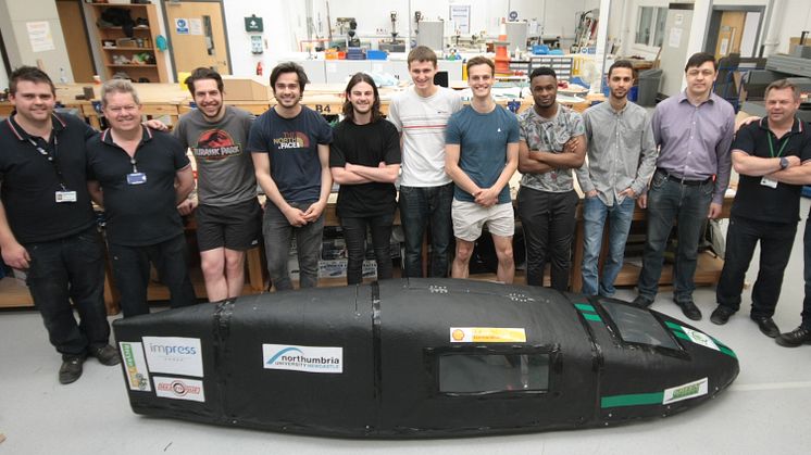 Team NUCLEUS, pictured with their bioethanol-fuelled car