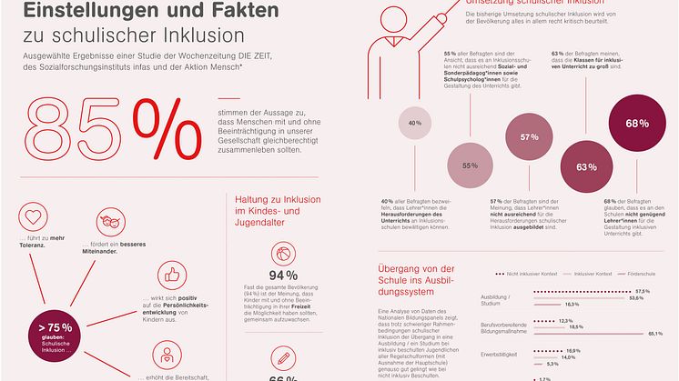 Grafische Übersicht über die Zahlen zu schulischer Inklusion