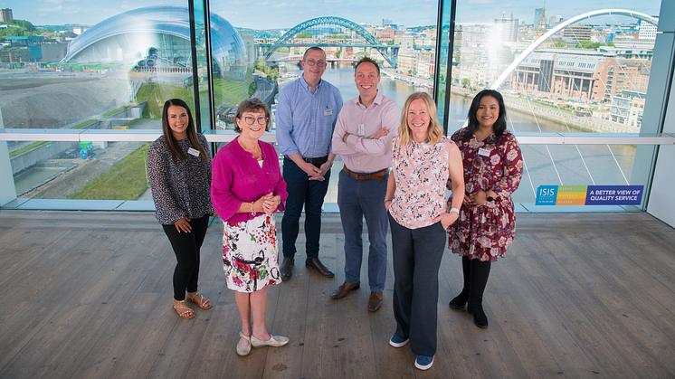 (L to R): Kelly Maxwell, Caroline Theobald CBE, Phil Robinson-Artley, Nick Downing, Elaine Stroud and Reshma Begum at the Baltic.