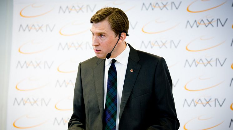 Henrik Fritzon, regionstyrelsens ordförande, är en av talarna när Max IV invigs i dag.