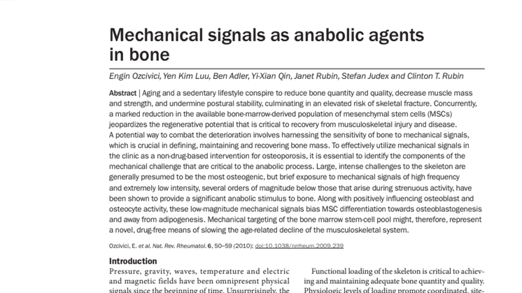 Mechanical signals as anabolic agents in bone