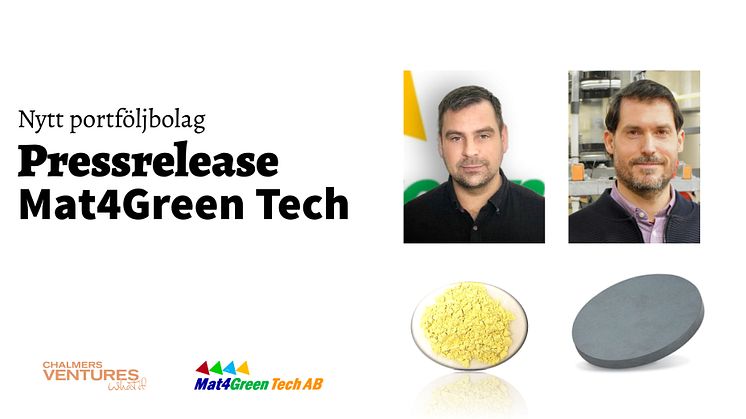 Grundarna Nils Bågenholm och Dr Burçak Elbin på Mat4Green Tech - ett nytt portföljbolag hos Chalmers Ventures / Bild: Mat4Green Tech