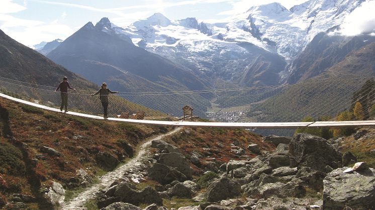 Wellness- und Genussweg auf der Alp Kreuzboden in Saas Fee (Wallis)