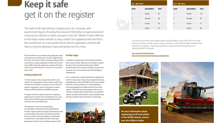 Motor newsletter March 2015 - protecting off-road vehicles