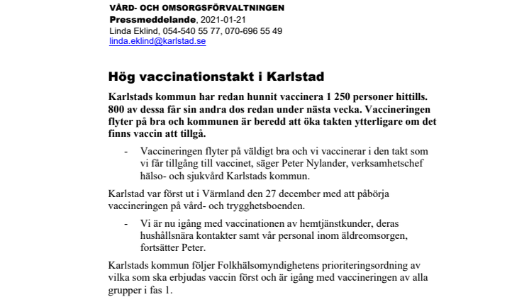 Pressmeddelande - Hög vaccinationstakt i Karlstad.pdf