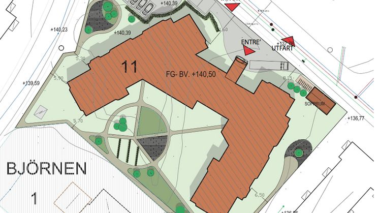 Skissbild över kommande byggnation i Filipstad.
