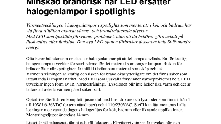Halogenspotlight ersätts med LED