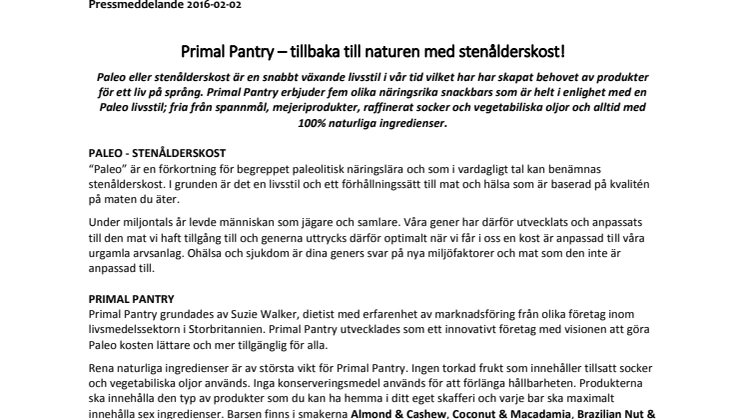 Primal Pantry – tillbaka till naturen med stenålderskost!