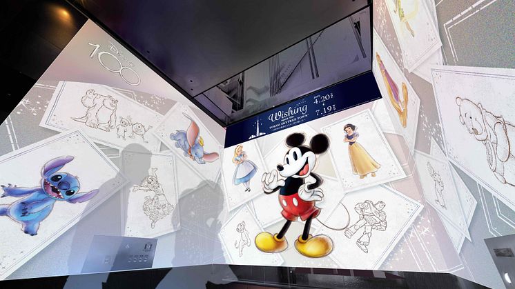 Disney 100 decoration at TOKYO SKYTREE Elevator