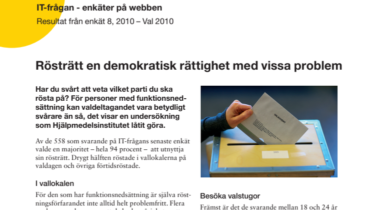 Rösträtt en demokratisk rättighet med vissa problem