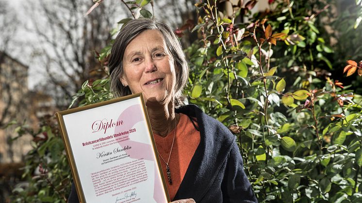 Kerstin Sandelin tilldelas Bröstcancerförbundets Utmärkelse 2020
