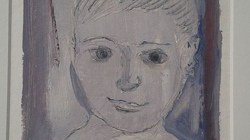 Målning från utställningen Tjernobyl 30 år och slutförvaring - med ett barnperspektiv på Väven i Umeå. 
